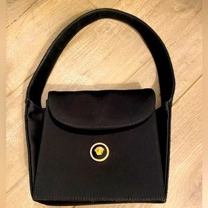 Gianni Versace Satin Silk Rhinestone Medusa Mini Handbag Vintage Archival